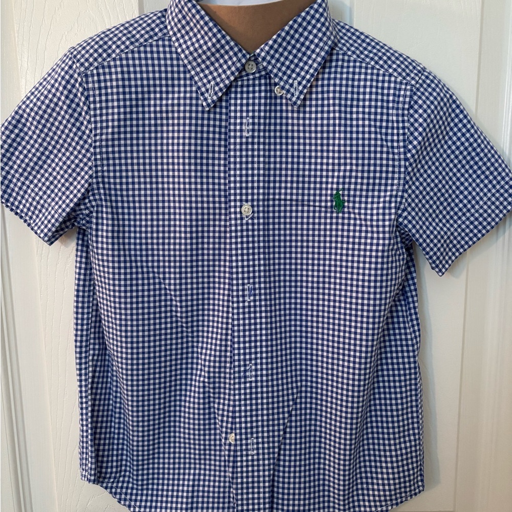Ralph Lauren Blue and White Checkered Shirt